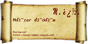 Mózer Ádám névjegykártya